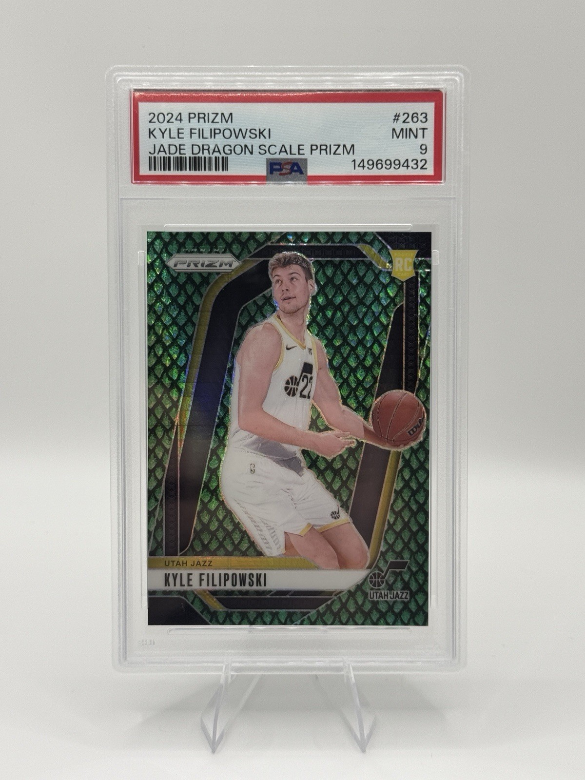 2024-25 Panini Prizm Kyle Filipowski #263 Jade Dragon Scale /48 RC PSA 9