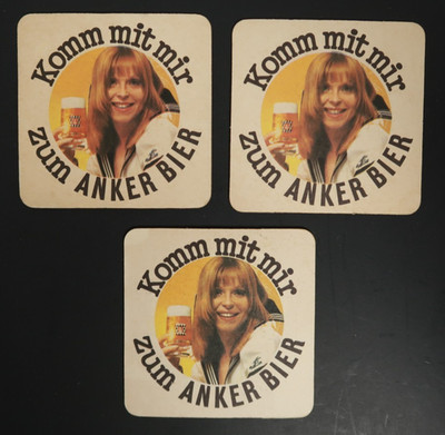 Komm Mit Mir Zum Anker Bier VTG Beer Drink Coasters Anker Bier Ein Volltreffer