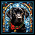 Black Labrador Retriever Dog Large Refrigerator Magnet - Version 2