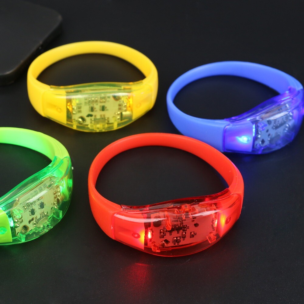 2pcs Multi Colored LED Glow Bracelet Sports Wristband Night Events eBay