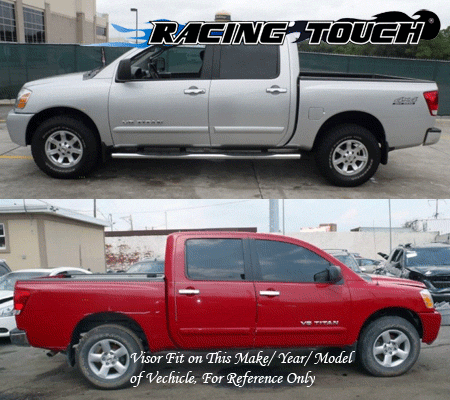Light Grey In-Channel Visor Rain Guard 4pcs For Nissan Titan Crew Cab 2004-2015 - Picture 7 of 7