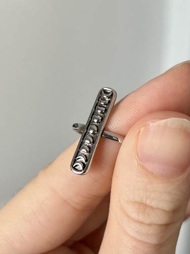 Moon Phase Boho Silver Ring Sz 6 - Picture 2 of 4