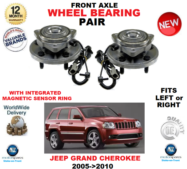 FOR JEEP GRAND CHEROKEE 20052010 2X FRONT LEFT + RIGHT WHEEL BEARINGS