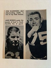 Jim Gardner Jake Bodkin Duke South Carolina 1959 S&S Football Pictorial CO Panel