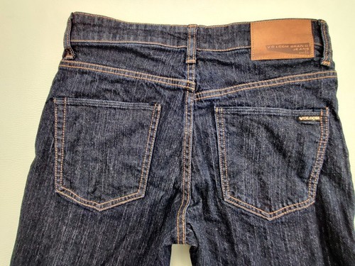 Volcom Solver Men's 28x29 Slim Straight Dark Blue Denim Stretch Jeans - Picture 7 of 11