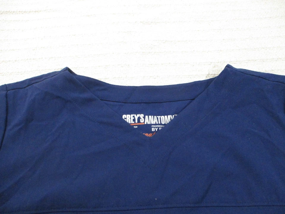 Greys Anatomy Womens Scrub Shirt Medium Blue Short Sleeve Medical Polyester - Image 2 of 4