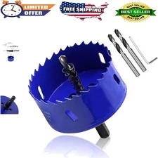 3" 75mm Hole Saw HSS Bi-Metal Cutter with Hex Shank - For Wood Plastic Drywall