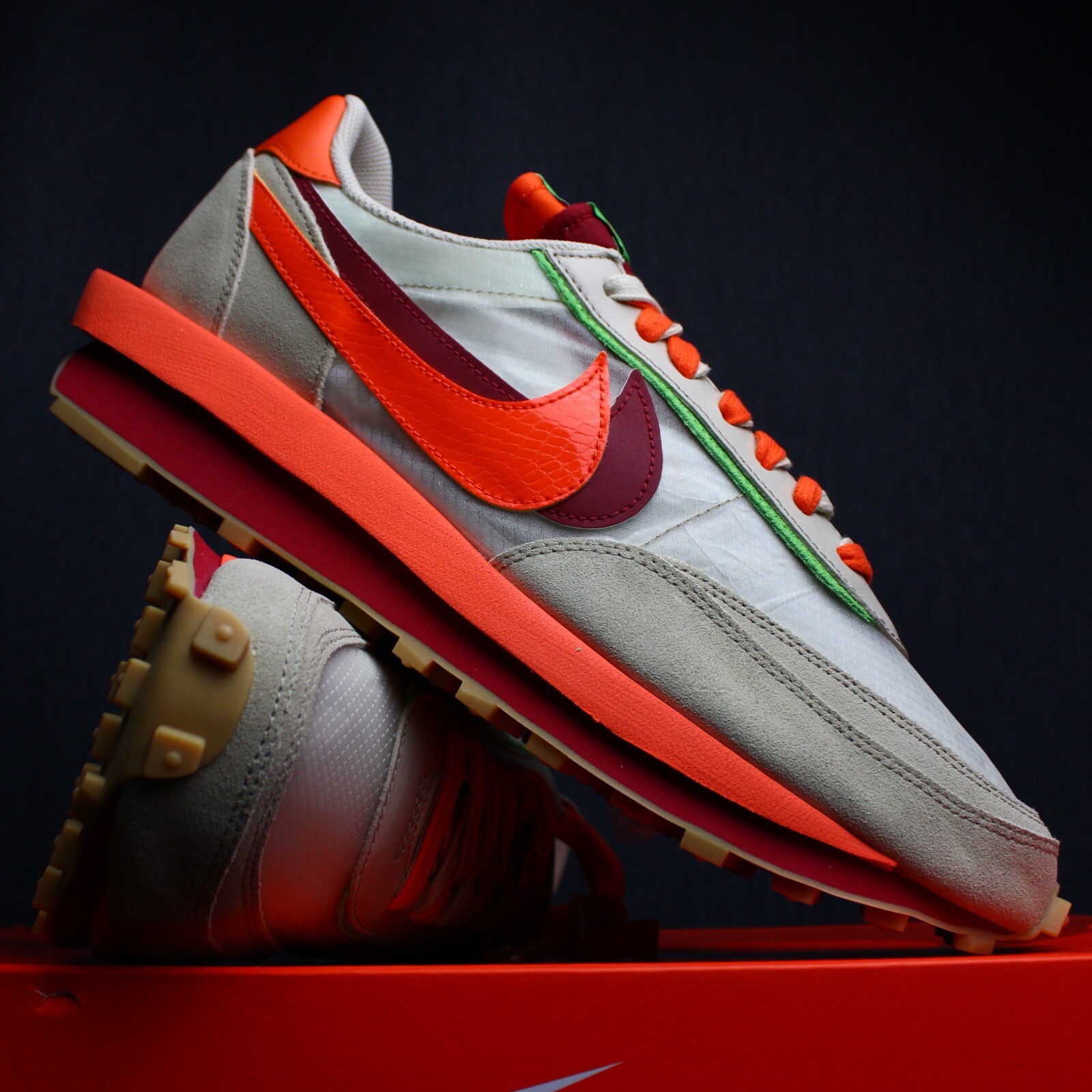 SACAI X NIKE Nike LDWaffle x sacai x CLOT ""Kiss of Death Net Orange Blaze"" DH1347 100