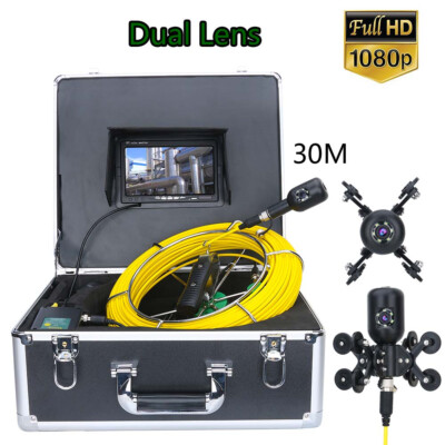 7 inch 30M 1080P HD Dual Camera Lens Drain Sewer Pipeline Industrial Endoscope  