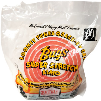 McDonalds Happy Meal Toy Vintage Sealed 1992 Bugs Super Stretch Limo Looney Tune