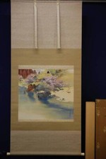 Vintage Yamamoto Wing Chun Tayas Spring Paulownia Sushi Roll Hanging Scroll