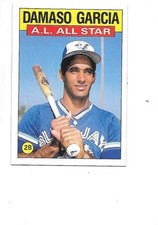 Damaso Garcia 1986 Topps A.L. All-Star Baseball Card #713 Toronto Blue jays