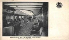 C and B Line Steamer Main Saloon Ship Interior Vintage Postcard JH230199