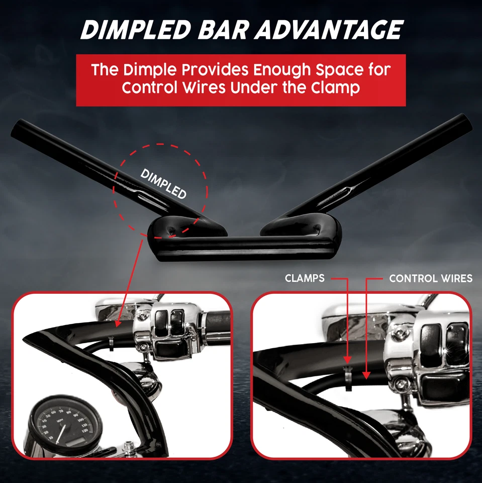 Handlebars 1" Black For Kawasaki Vulcan Classic Nomad Voyager Vaquero 1700 - Image 4 of 4