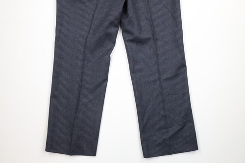 Vintage 70s Mens 42R Wool Pinstriped 3 Piece Suit Gray Bell Bottoms 38x30 USA - Picture 22 of 22