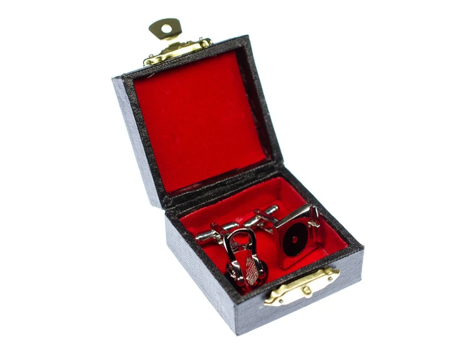 Kopfhörer Plattenspieler Manschettenknöpfe + Box Miniblings Musik DJ Turntable - Bild 2 von 4