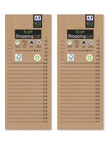 2X Magnetic Shopping List Pad Notepad 80 Tear Off Pages Fridge Memo Meal Planner