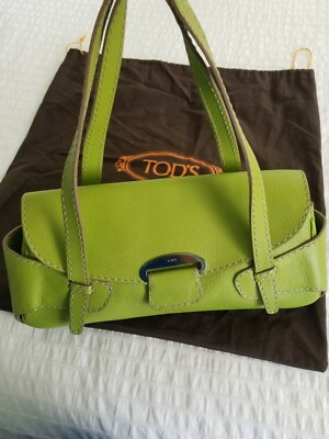 ［TODS ］OLIVE GREEN LEATHER HANDBAG s-l400.jpg
