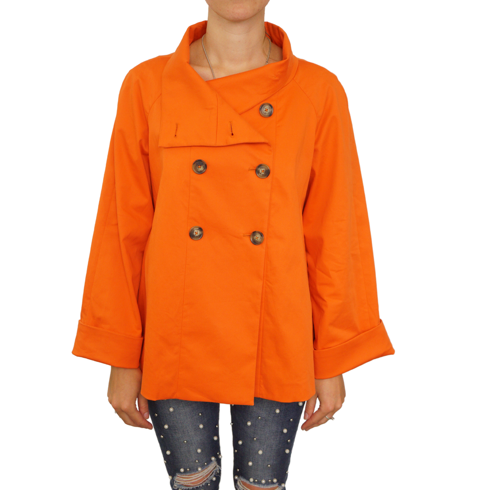 Women Suitsupply Coat Orange Double Breasted Size M IT42 F38 US8 GB10