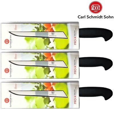 3 Stück Fleischmesser Edelstahl 32cm mit 19cm Klinge Premium Messer Kochmesser