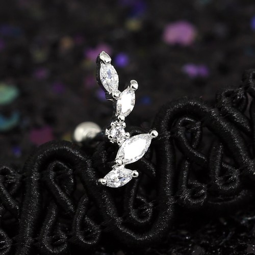 Gem Crystal Ear Cartilage Helix Ring Bar Stud Ear Cuff Climber Piercing Earring - Picture 125 of 268