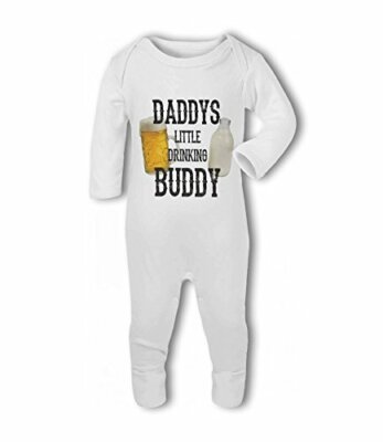 Daddys Little Drinking Buddy lustiges Bier - Baby Strampler von BWW Print Ltd