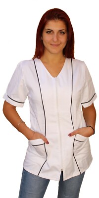 Bluse Arbeitsjacke für OSS KOSMETIKERIN FRISEUR DAMEN Baumwolle Piquet 
