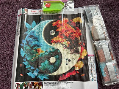 Diamond Painting - Märchenwelt Yin und Yang Landschaft Farben - Vollbild 30x30cm