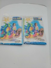 Intex Fish Ring Inflatable Swim Ring Pool Toy Blue/Green NEW 2008 Set of 2