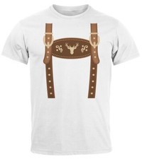 Herren T-Shirt Lederhose Ersatz Tracht Kostüm Volksfest Bierfest Outfit Lustig
