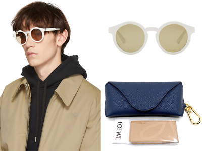 LOEWE EYEWEAR Round Padded Calf Leather Sunglasses Eyeglasses Sunglasses LW40002I