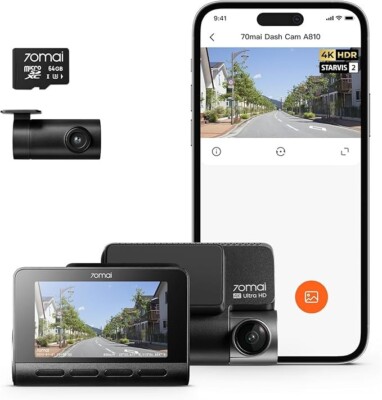 70mai A810 4K Dash Cam Dual STARVIS 2 IMX678 GPS HDR 128GB ADAS Night