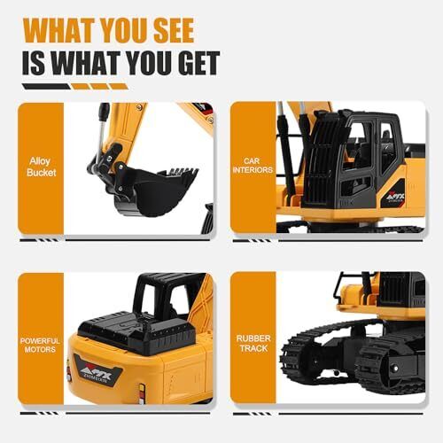 Remote Control Excavator Toys for Boys, RC Excavator Toy for Boys 3 4 5 6 7 8 - Picture 5 of 7