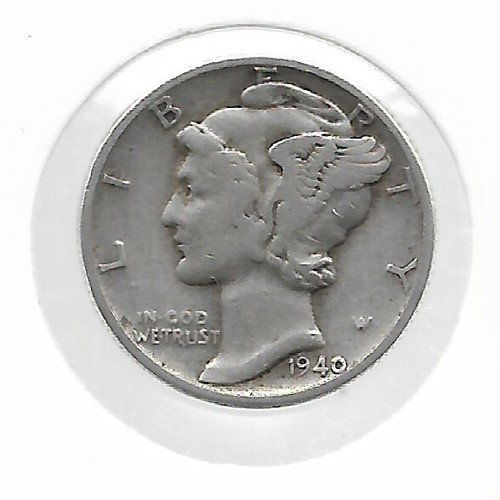 1940 US Silver Liberty Mercury Dime Historic 10 Cent USA Collection Coin LOT-B47