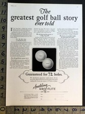 1927 SPORTING MEN GOLF A.G. SPALDING KRO-FLITE BALL NEW YORK EQUIPMENT AD FC8672