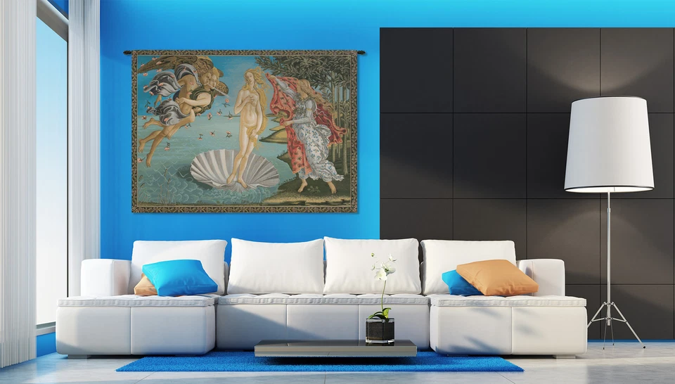 Birth of Venus (Nascita di Venere) Botticelli Italian Woven Tapesty Wall Hanging - Image 2 of 4