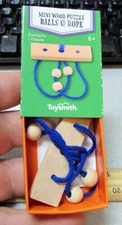 mini wood puzzle, Balls & Rope puzzle, new in original box by Toysmith ages 6+