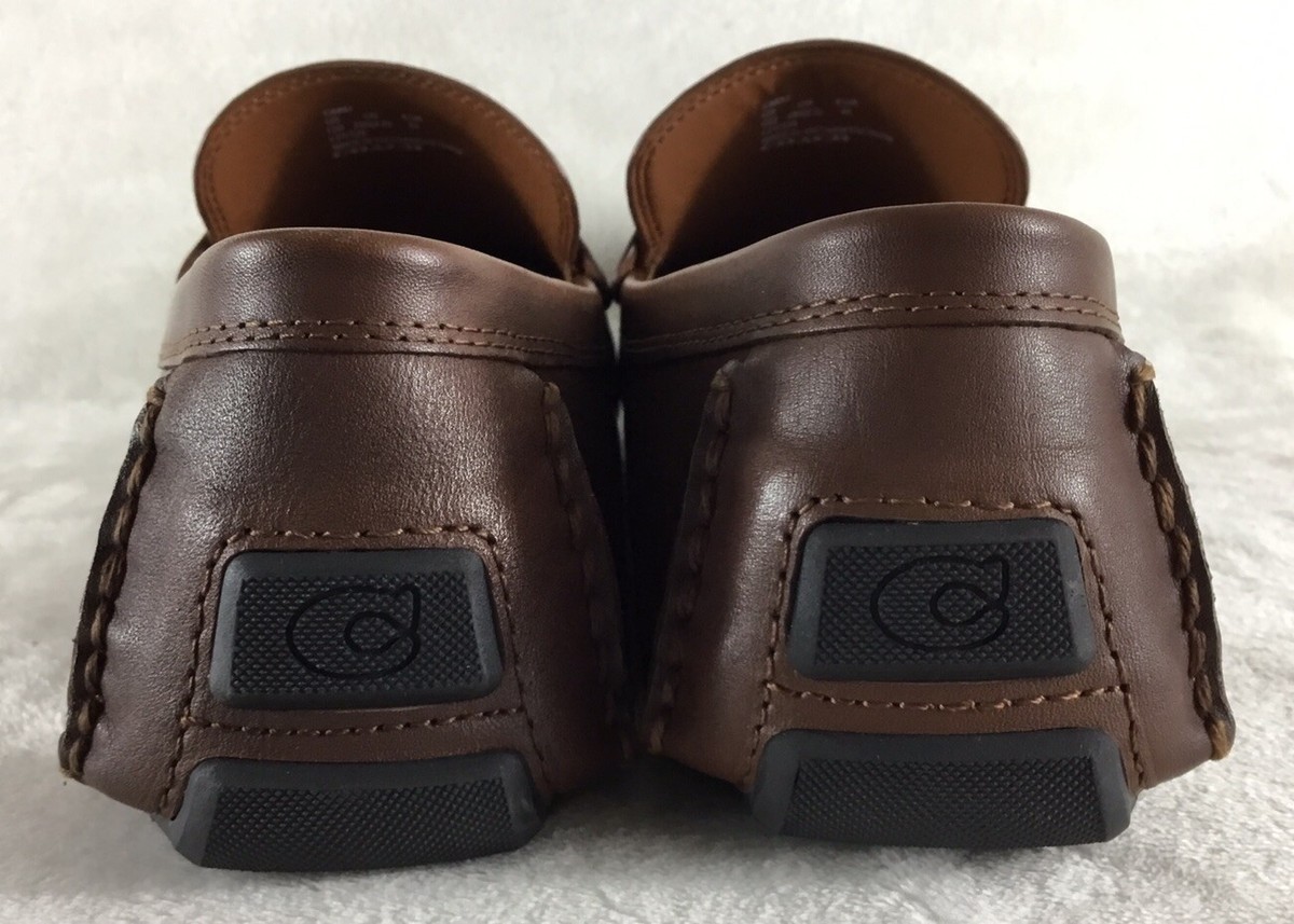 COACH Men’s Sz 13D Signature Coin Driver C8897 Saddle MSRP $225 NEW Coach Signature Coin Driver Mens Size 9.5D Loafers Slip On  main image 2