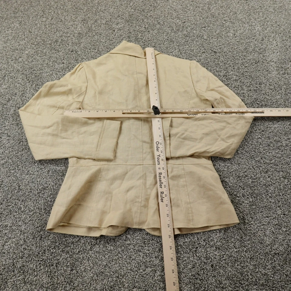 Ralph Lauren Jacket Womens 6 Beige Linen Button Blazer Sport Over Coat Suit Top - Image 4 of 4