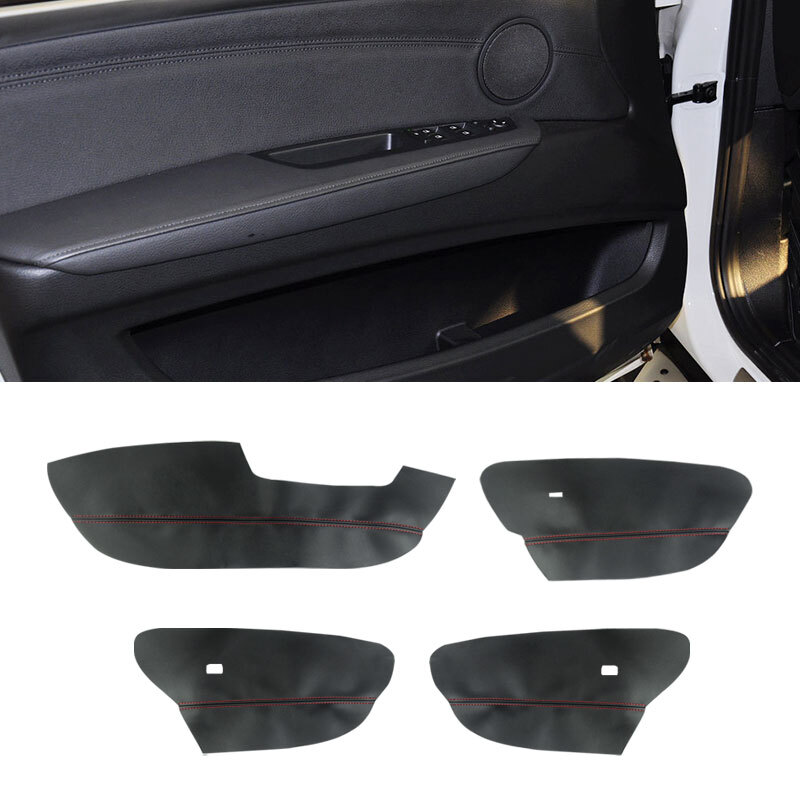 4X Car Door Armrest Panel QUALITY Leather Cover for BMW X5 E70 07-13 Lid