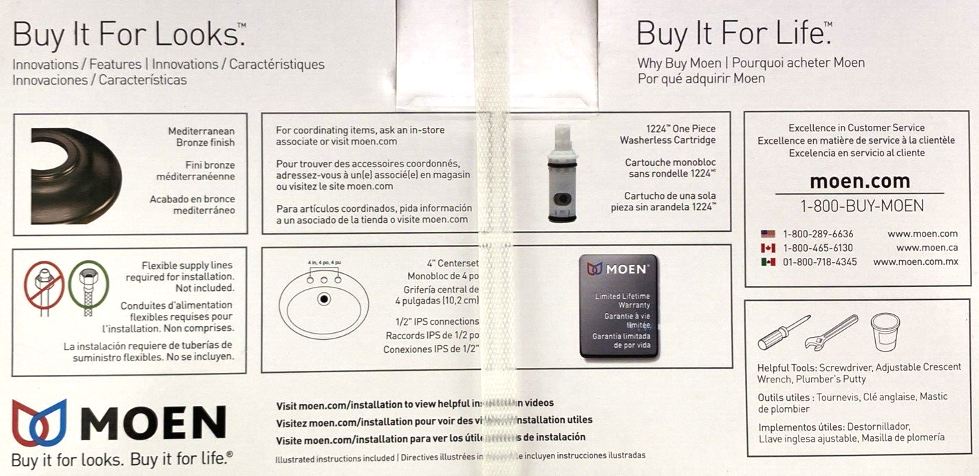 🆕 MOEN Essie 2Handle 4" Centerset Bathroom Faucet +Drain