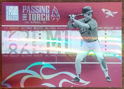 2005 DONRUSS ELITE CAL RIPKEN JR PASSING THE TORCH RED /500 CARD #PT-8 NM/MT