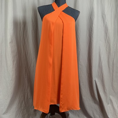 halston heritage orange dress