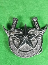 Horseshoe Belt Buckle w/ Star  Wings Western Rodeo Cowboy