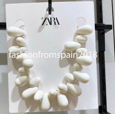 ZARA NEW WOMAN CORD NECKLACE WITH DROPS ECRU 4736/063 | eBay