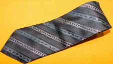 MEN'S VERSA GREY/BLUE/WHITE STRIPED TIE - TIES - NECK TIES - DESIGNER TIES.