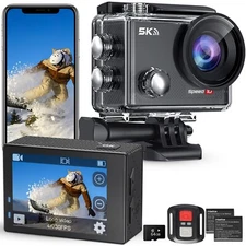 Action Camera 5K 30FPS Waterproof Camera with 64GB Card