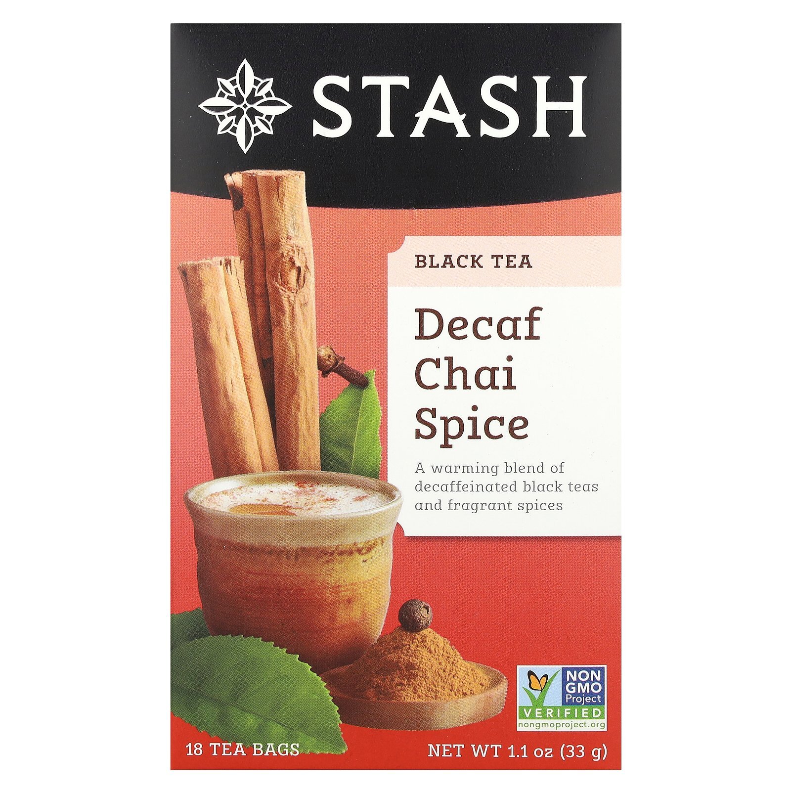 Черный чай без кофеина Chai Spice, 18 пакетиков, 1,1 унции (33 г)