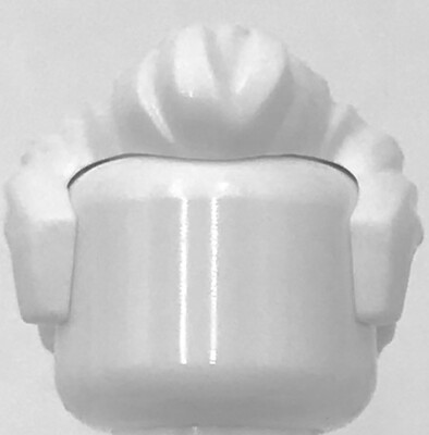 Lego New White Minifigure Hair Short Swept Back w/ Sideburns Widow's Peak Part