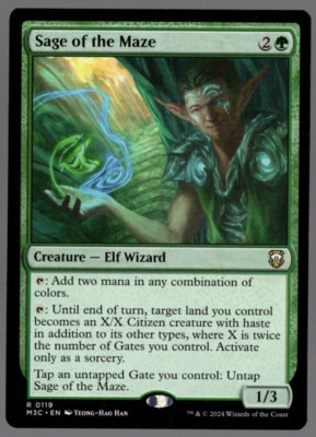 Sage of the Maze 0119 Non Foil Rare Modern Horizons 3 MTG Near Mint